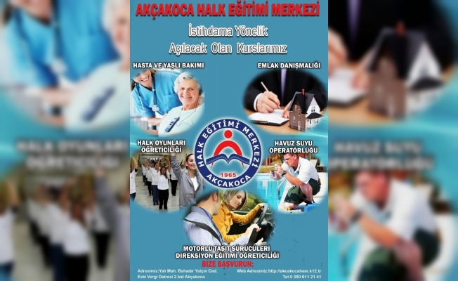 Akçakoca Halk eğitimde yeni kurslar açılıyor Akçakoca Halk eğitimde yeni kurslar açılıyor