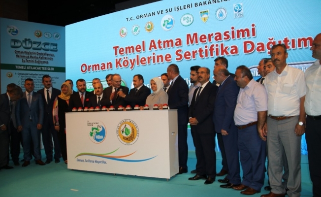 Bakan Eroğlu ve Özlü, Düzce’de 6 tesisin temel atma törenine katıldı
