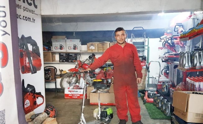 Çim biçme makinesinden motor yaptı