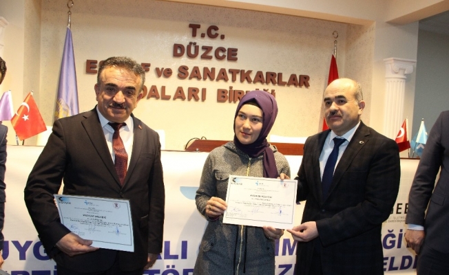 Girişimcilere sertifikaları verildi