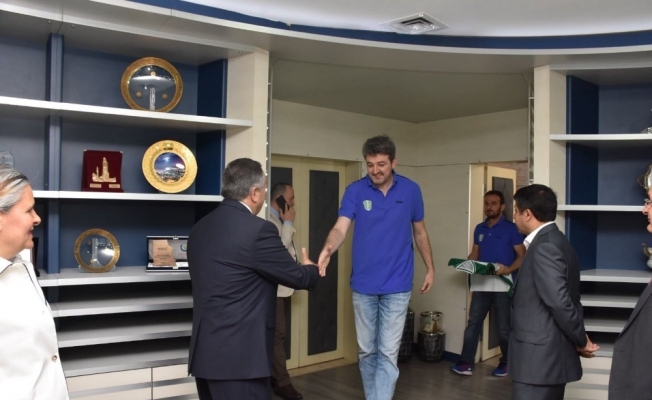 Belediyespor ekibinden başkana ziyaret