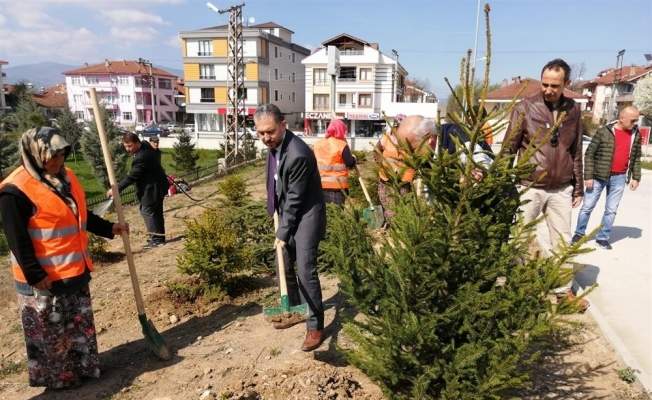 Sağlıklı Hayat Merkezinin bahçesinde fidan dikildi