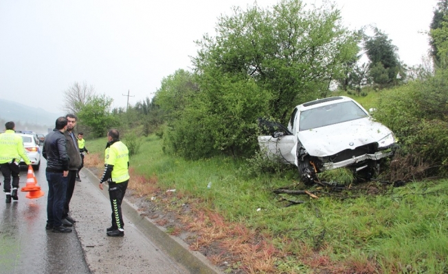 Dolu yağışı sürücülere zor anlar yaşattı