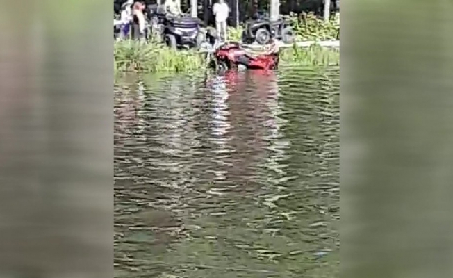 ATV İLE GÖLE UÇTULAR