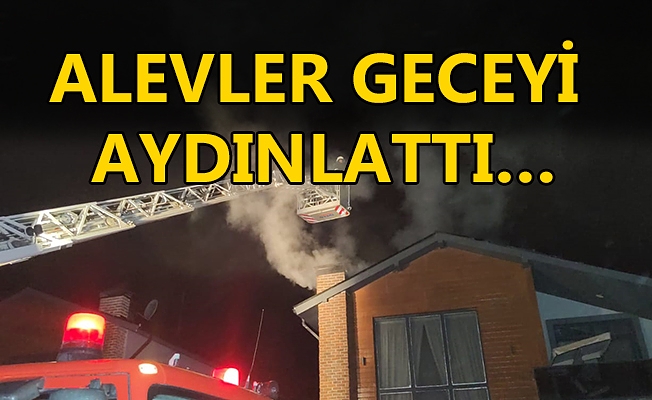 VİLLANIN ÜST KATINDA YANGIN ÇIKTI